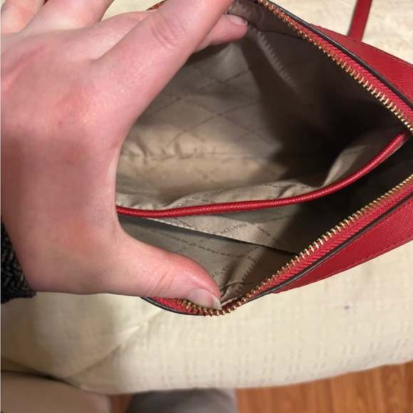 Michael Kors Red and Teal Floral Crossbody Bag - Picture 6 of 8